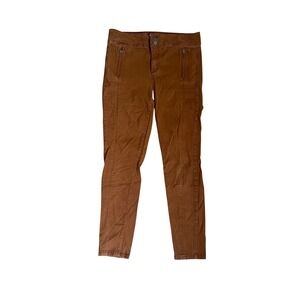 LOFT Brown Ponte Pants size 8 Zip Pocket Minimalist Office Chic Preppy Casual